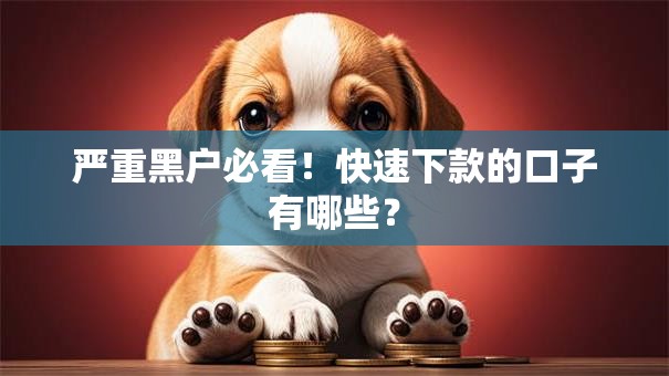 严重黑户必看！快速下款的口子有哪些？