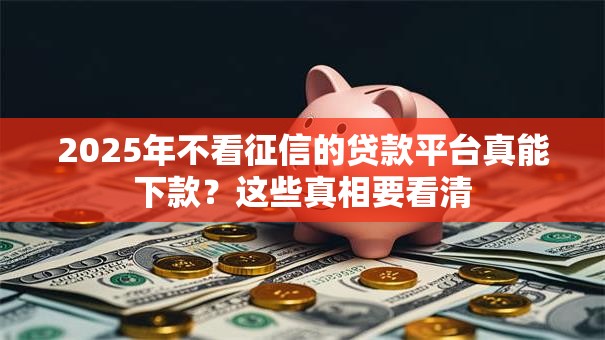 2025年不看征信的贷款平台真能下款？这些真相要看清