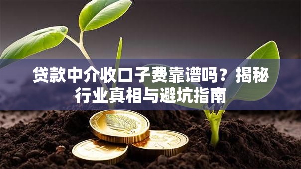 贷款中介收口子费靠谱吗？揭秘行业真相与避坑指南