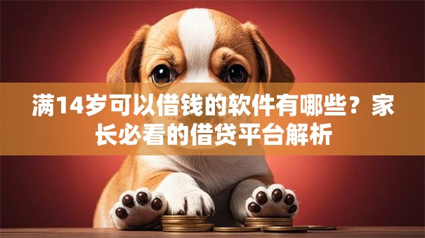 满14岁可以借钱的软件有哪些？家长必看的借贷平台解析