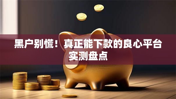 黑户别慌！真正能下款的良心平台实测盘点