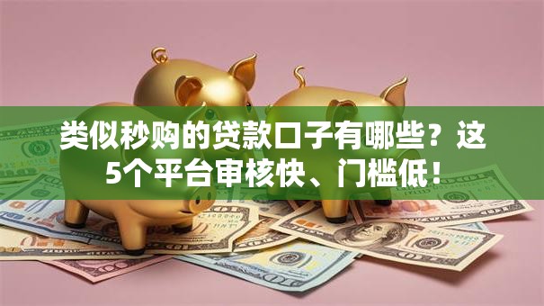 类似秒购的贷款口子有哪些？这5个平台审核快、门槛低！