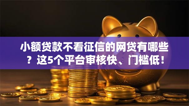 小额贷款不看征信的网贷有哪些？这5个平台审核快、门槛低！