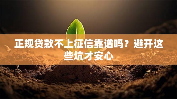 正规贷款不上征信靠谱吗?避开这些坑才安心 正规贷款不上征信靠谱吗?避开这些坑才安心