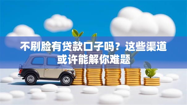 不刷脸有贷款口子吗?这些渠道或许能解你难题 不刷脸有贷款口子吗?这些渠道或许能解你难题