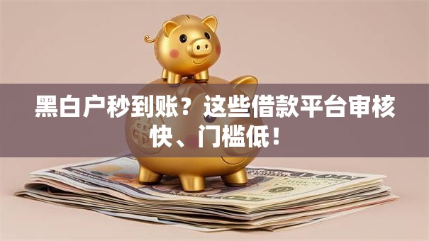 黑白户秒到账?这些借款平台审核快、门槛低! 黑白户秒到账?这些借款平台审核快、门槛低!
