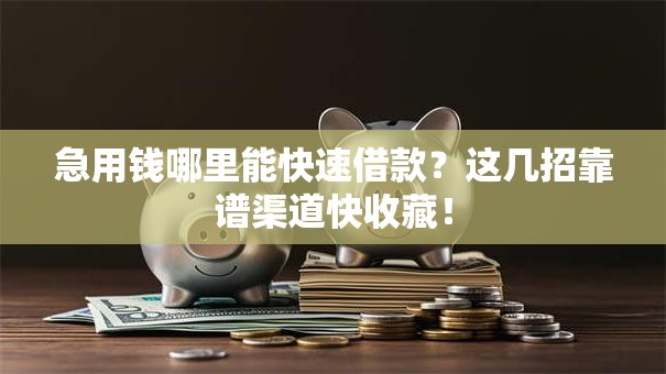 急用钱哪里能快速借款?这几招靠谱渠道快收藏! 急用钱哪里能快速借款?这几招靠谱渠道快收藏!