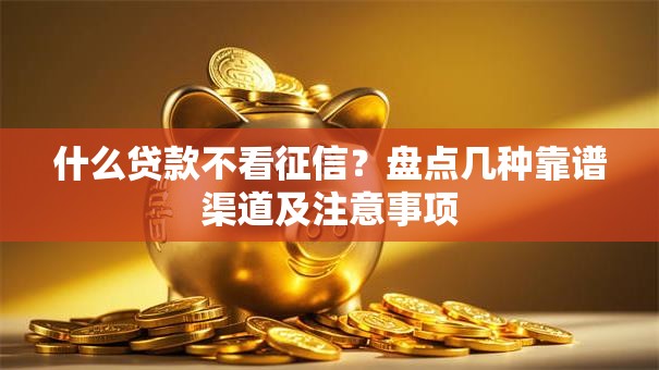 什么贷款不看征信？盘点几种靠谱渠道及注意事项