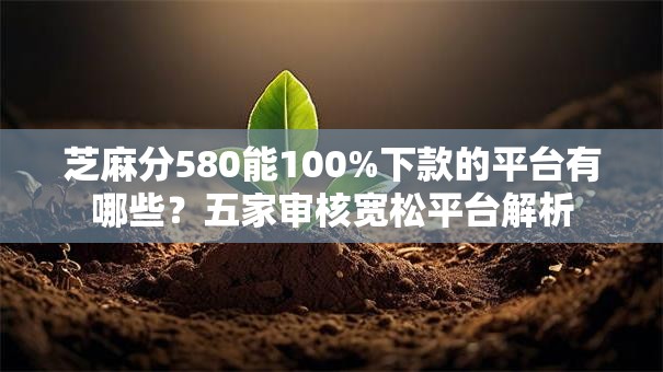 芝麻分580能100%下款的平台有哪些？五家审核宽松平台解析