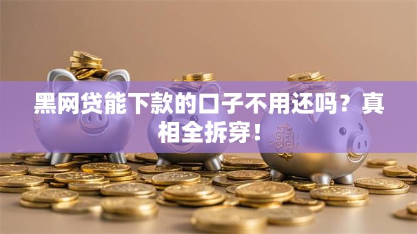 黑网贷能下款的口子不用还吗?真相全拆穿! 黑网贷能下款的口子不用还吗?真相全拆穿!