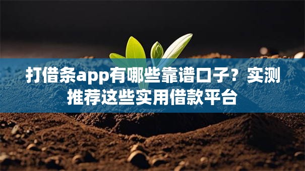 打借条app有哪些靠谱口子？实测推荐这些实用借款平台