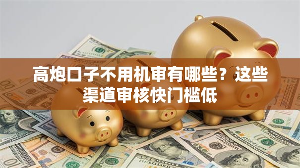高炮口子不用机审有哪些？这些渠道审核快门槛低