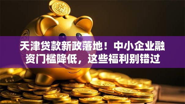 天津贷款新政落地！中小企业融资门槛降低，这些福利别错过