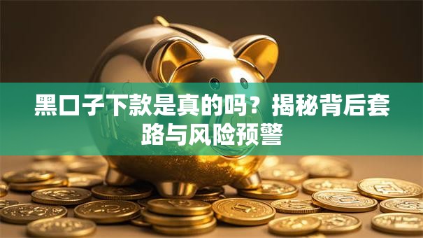 黑口子下款是真的吗？揭秘背后套路与风险预警