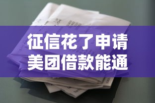 征信花了申请美团借款能通过吗？3个关键点决定审核结果