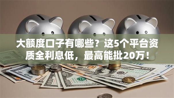 大额度口子有哪些?这5个平台资质全利息低,最高能批20万! 大额度口子有哪些?这5个平台资质全利息低,最高能批20万!