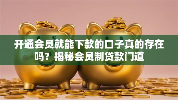 开通会员就能下款的口子真的存在吗?揭秘会员制贷款门道 开通会员就能下款的口子真的存在吗?揭秘会员制贷款门道
