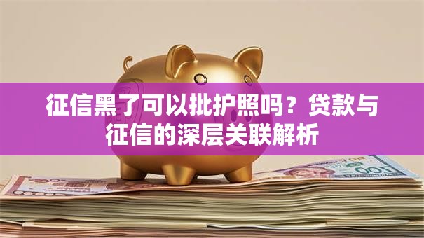 征信黑了可以批护照吗?贷款与征信的深层关联解析 征信黑了可以批护照吗?贷款与征信的深层关联解析