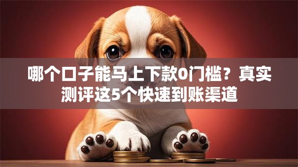 哪个口子能马上下款0门槛?真实测评这5个快速到账渠道 哪个口子能马上下款0门槛?真实测评这5个快速到账渠道