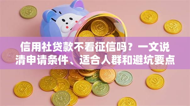 信用社贷款不看征信吗？一文说清申请条件、适合人群和避坑要点