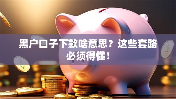 黑户口子下款啥意思?这些套路必须得懂! 黑户口子下款啥意思?这些套路必须得懂!