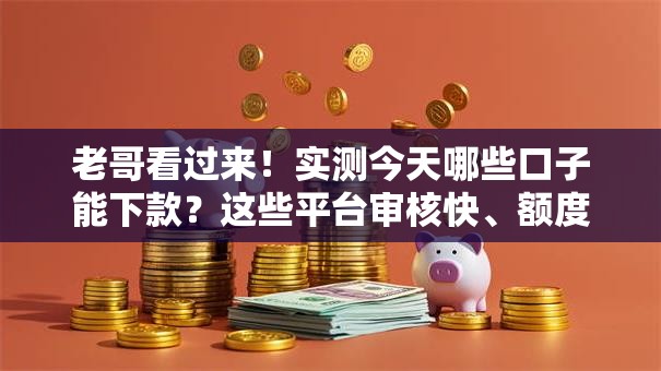 老哥看过来！实测今天哪些口子能下款？这些平台审核快、额度高