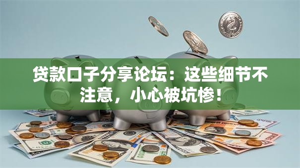 贷款口子分享论坛：这些细节不注意，小心被坑惨！