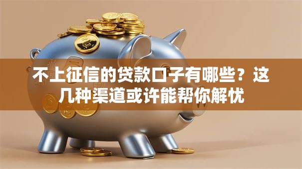 不上征信的贷款口子有哪些？这几种渠道或许能帮你解忧