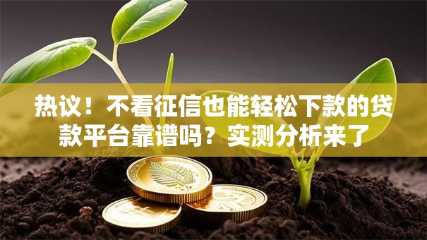 热议！不看征信也能轻松下款的贷款平台靠谱吗？实测分析来了