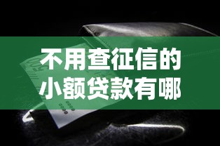 不用查征信的小额贷款有哪些?这些渠道助你快速解决资金难题 不用查征信的小额贷款有哪些?这些渠道助你快速解决资金难题