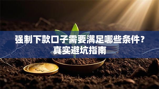 强制下款口子需要满足哪些条件?真实避坑指南 强制下款口子需要满足哪些条件?真实避坑指南