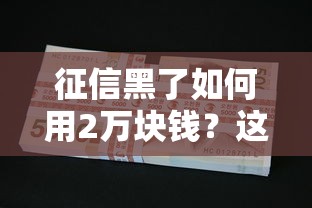 征信黑了如何用2万块钱?这5个靠谱渠道实测可用 征信黑了如何用2万块钱?这5个靠谱渠道实测可用