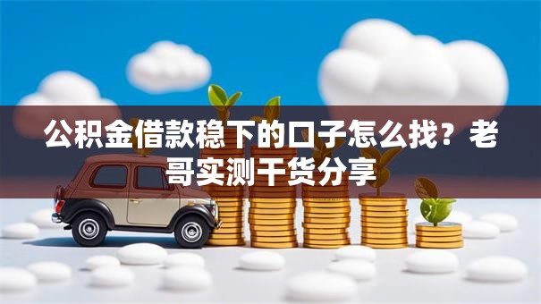 公积金借款稳下的口子怎么找?老哥实测干货分享 公积金借款稳下的口子怎么找?老哥实测干货分享