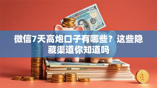 微信7天高炮口子有哪些?这些隐藏渠道你知道吗 微信7天高炮口子有哪些?这些隐藏渠道你知道吗
