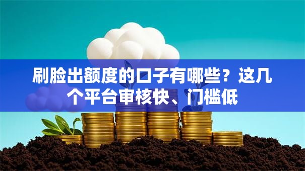 刷脸出额度的口子有哪些？这几个平台审核快、门槛低