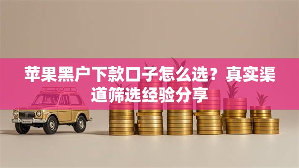 苹果黑户下款口子怎么选？真实渠道筛选经验分享