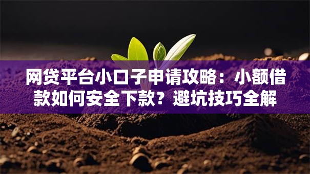 网贷平台小口子申请攻略:小额借款如何安全下款?避坑技巧全解析 网贷平台小口子申请攻略:小额借款如何安全下款?避坑技巧全解析