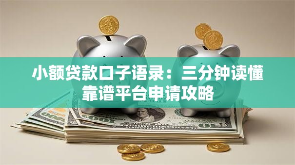 小额贷款口子语录：三分钟读懂靠谱平台申请攻略