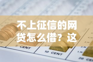 不上征信的网贷怎么借？这几个方法让你轻松解决资金难题
