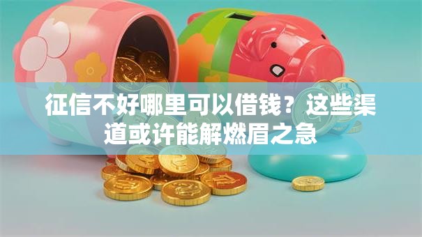 征信不好哪里可以借钱?这些渠道或许能解燃眉之急 征信不好哪里可以借钱?这些渠道或许能解燃眉之急