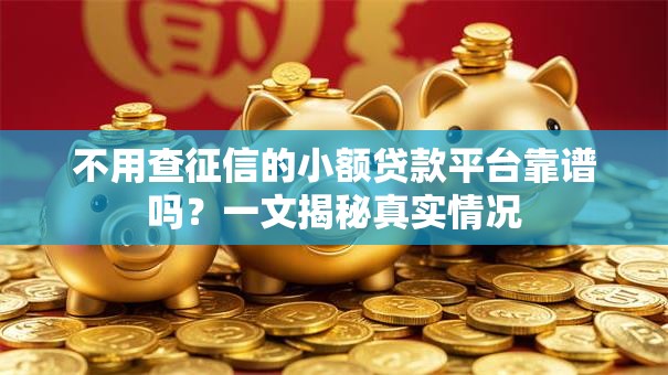 不用查征信的小额贷款平台靠谱吗？一文揭秘真实情况