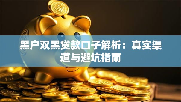 黑户双黑贷款口子解析：真实渠道与避坑指南