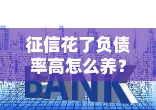 征信花了负债率高怎么养？5个贷款技巧重塑信用