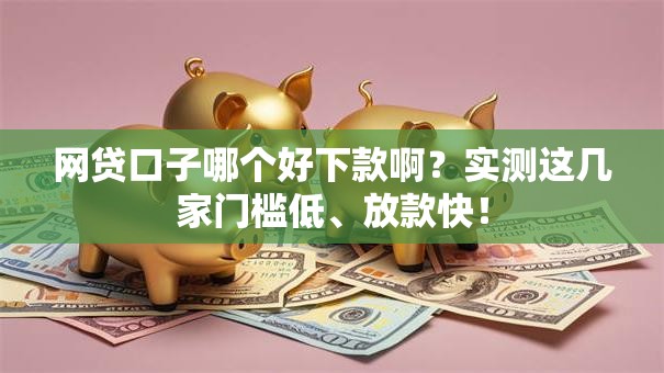 网贷口子哪个好下款啊？实测这几家门槛低、放款快！