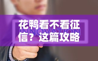 花鸭看不看征信？这篇攻略带你揭秘贷款审核真相