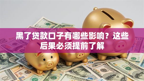 黑了贷款口子有哪些影响?这些后果必须提前了解 黑了贷款口子有哪些影响?这些后果必须提前了解