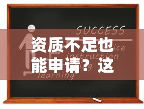 资质不足也能申请？这些贷款口子帮你解决难题！