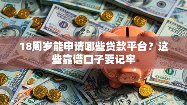 18周岁能申请哪些贷款平台？这些靠谱口子要记牢