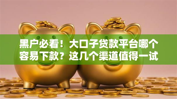 黑户必看!大口子贷款平台哪个容易下款?这几个渠道值得一试 黑户必看!大口子贷款平台哪个容易下款?这几个渠道值得一试