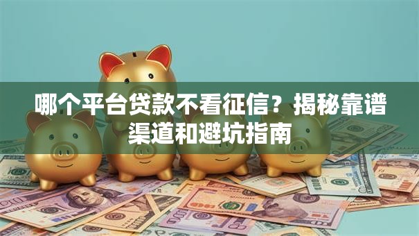 哪个平台贷款不看征信？揭秘靠谱渠道和避坑指南